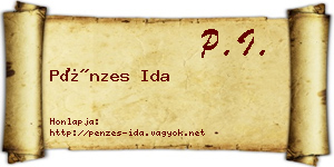 Pénzes Ida névjegykártya